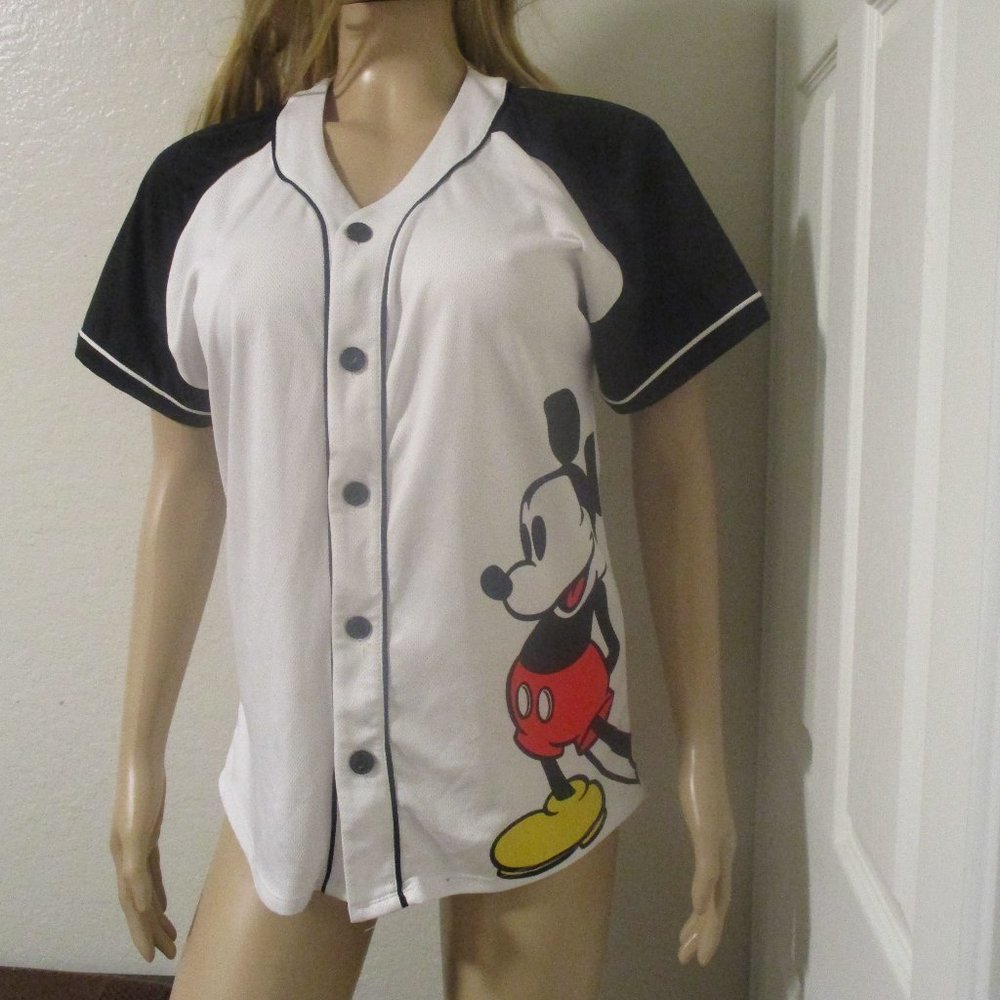 Disney Mickey Mouse Large White Black Red Short Sleeves (Probably Unisex) Top